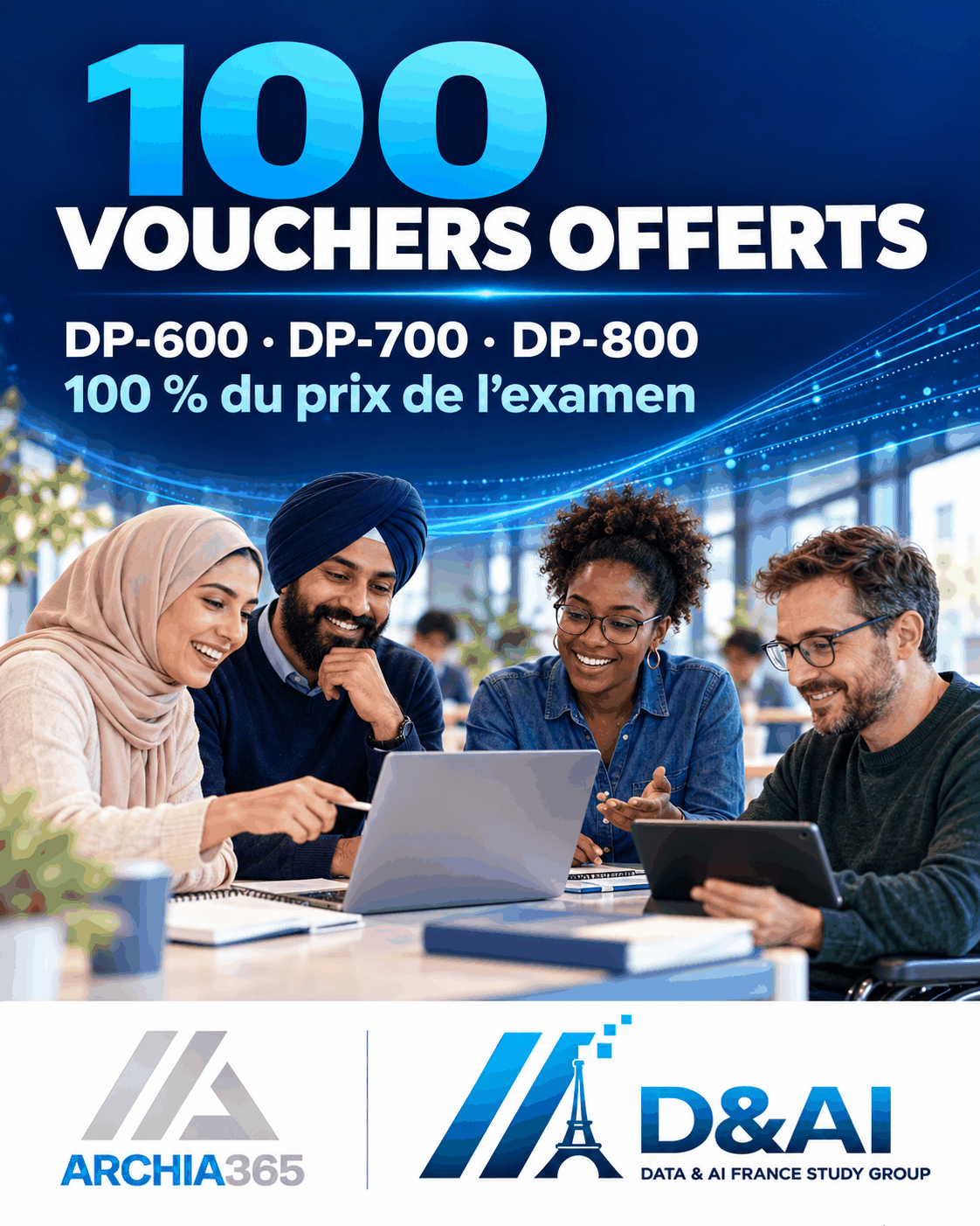 Visuel LinkedIn Vouchers Microsoft Fabric : examens DP-600, DP-700 et DP-800